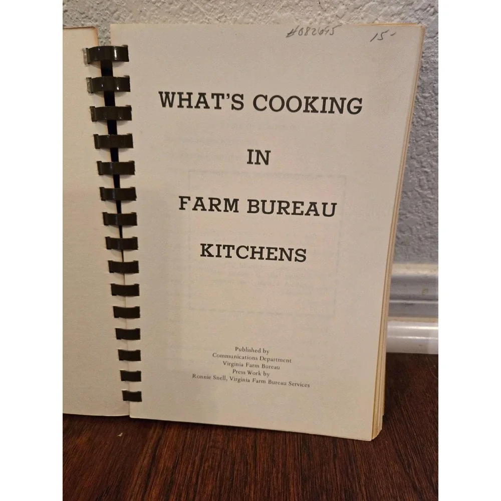 Vintage What's Cooking Farm Bureau Kitchens VA Cookbook 1970s spiral bound